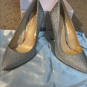 Silver Glitter High Heels